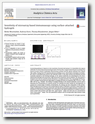 Surface-attached hydrogels for microarray based immunoassays