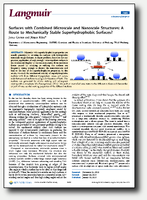 New publication on superhydrophobic surfaces